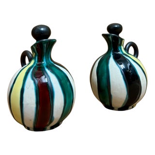French Ceramic Vases by Gabriel Fourmaintraux, 1950, Set of 2 For Sale