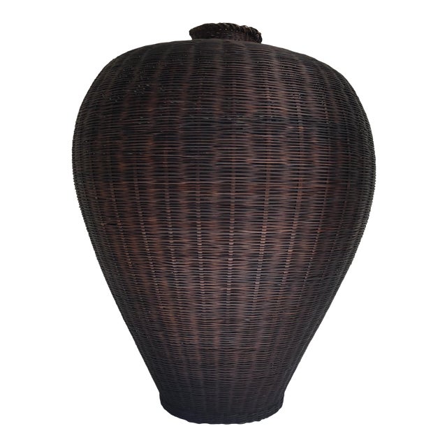 Mid 20th Century Large UrnShaped Decorative Wicker Basket Chairish