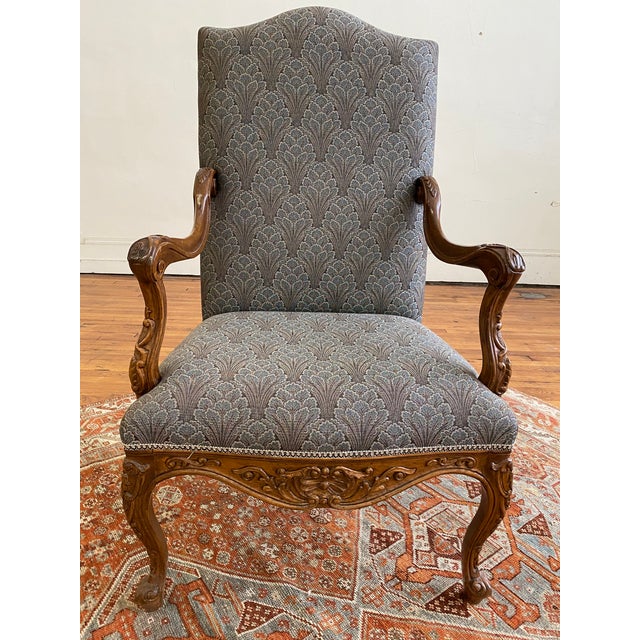 Early 20th Century French Carved Upholstered Side Chair For Sale - Image 10 of 13