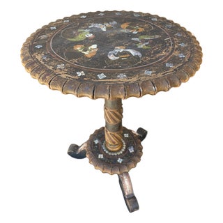 Early 20th Century Chinoiserie Painted Drinks Table With Hand-Painted Figures For Sale