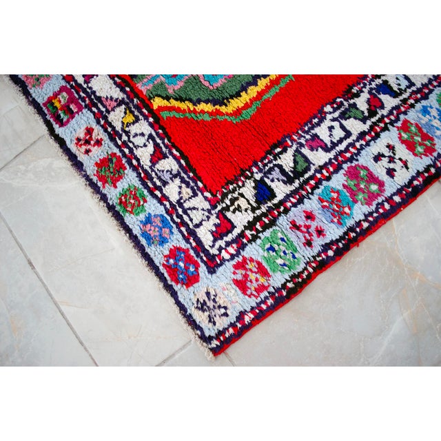 Turkish Hand-Knotted Runner Rug Bold Colors Hallway Rug - 2′8″ × 11′9″ For Sale - Image 12 of 14