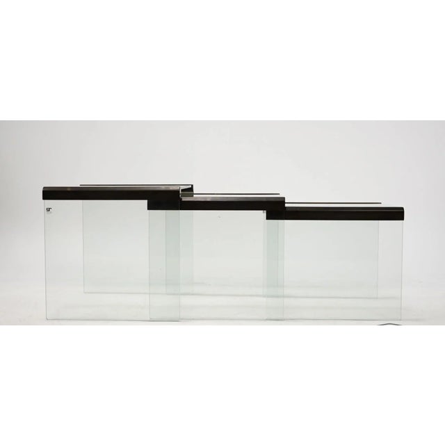 Pierangelo Galloti 3 Nested Glass Side Tables For Sale - Image 4 of 9