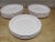 Plastic Vintage Dansk Set of 4 White Dinner Plates "Bistro" Pattern Gunnar Cyren For Sale - Image 7 of 9