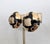 Modern Vintage Signed Valentino Modernist Round Domed Goldtone Black Enamel Clip Earrings-2 Pieces For Sale - Image 3 of 7