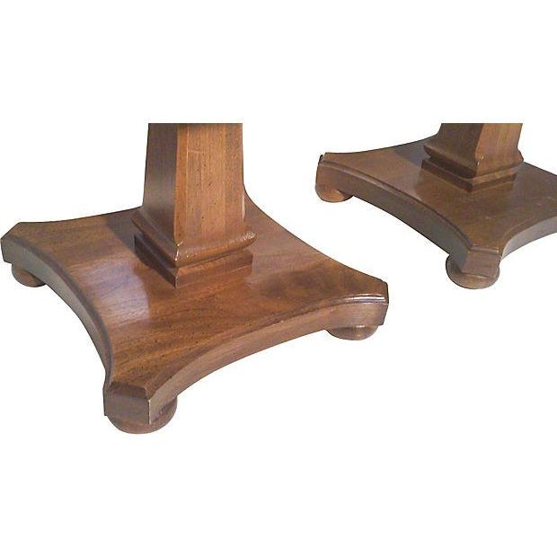 1960s Wood and Travertine Neo-Classical End Tables -Pair For Sale - Image 5 of 5