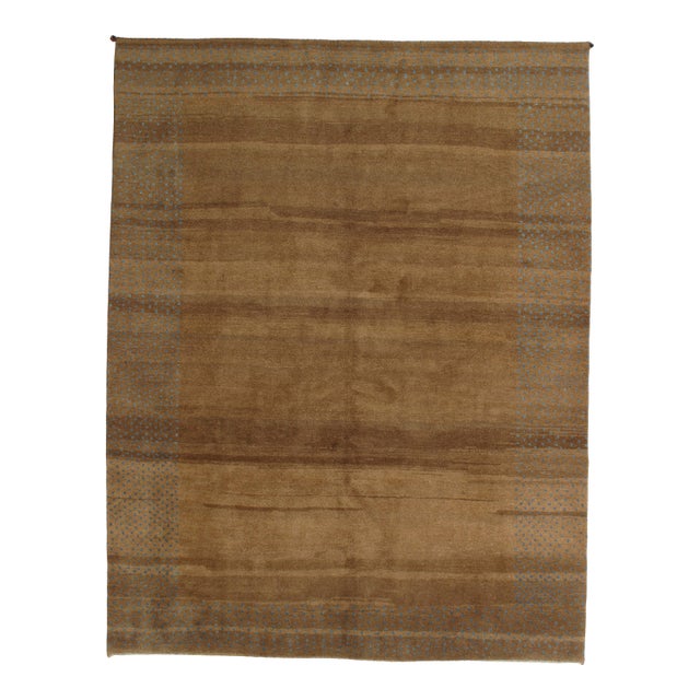 Vintage Hand-Knotted Persian Gabbeh Rug 8'6" X 11'1" For Sale