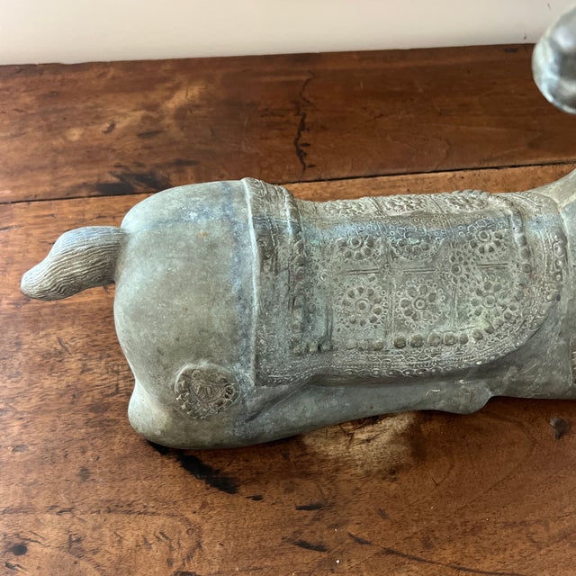 Vintage Patinated Brass Recumbent Deer Statue For Sale In New York - Image 6 of 9