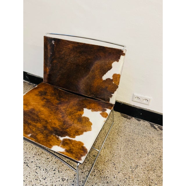 Animal Skin Chrome-Plated Fil Lounge Chair with Fur Seat by Pascal Mourgue for Ligne Roset, 1990s For Sale - Image 7 of 13