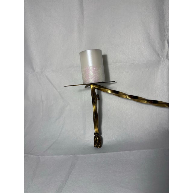 Rarely seen anymore with the twisted brass center rod and stylized sunburst bobeches (stars) designed to hold large pillar...