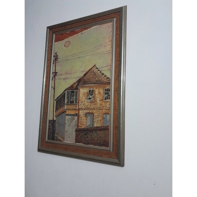 Textile Elpedio Robinson “Forgotten Walls” Architectural Landscape Acrylic on Canvas Painting, Signed For Sale - Image 7 of 12