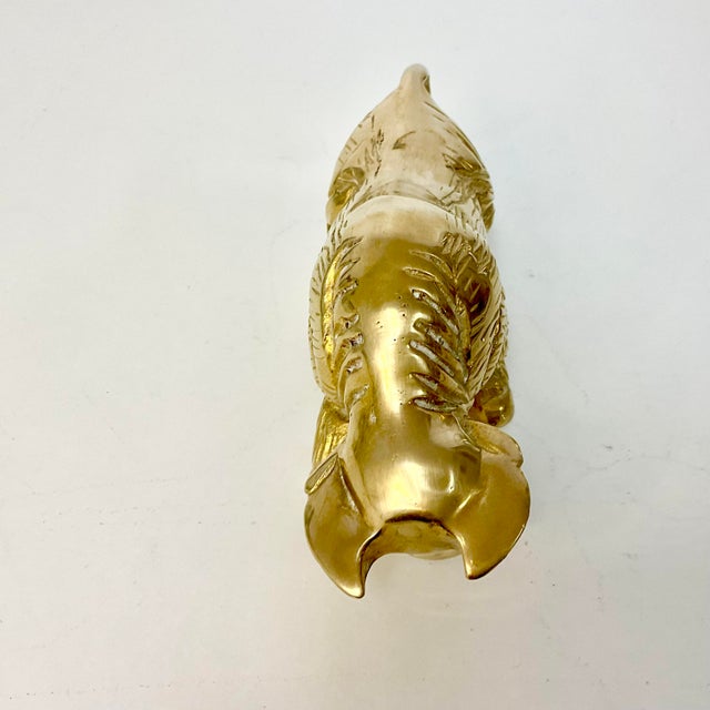 Mid-Century Hollywood Regency Rustic Spanish Heavy Solid Brass Bull Figurine For Sale - Image 6 of 12