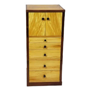Narrow Drawer Chest III , of Walnut and 'White Mahogany'