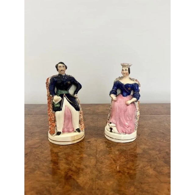 Victorian Staffordshire Royal Figures, 1860s, Set of 2 For Sale - Image 6 of 6