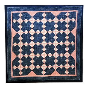 19Thc Mini Postage Stamp Chain Mounted Crib Quilt