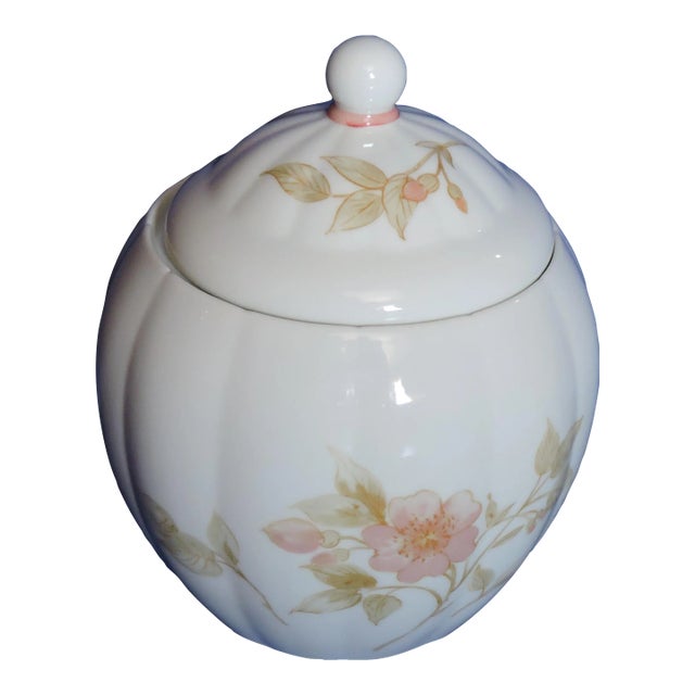 Wild Rose Biscuit Jar Circa 1980s For Sale