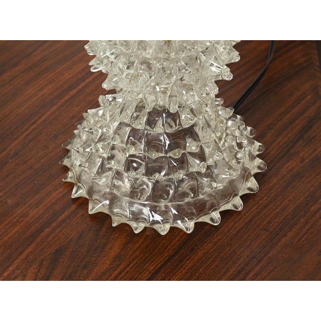 Large Triple Murano Rostrato Glass and Brass Table Lamp by Gio Ponti, Italy, 1940s For Sale - Image 9 of 17