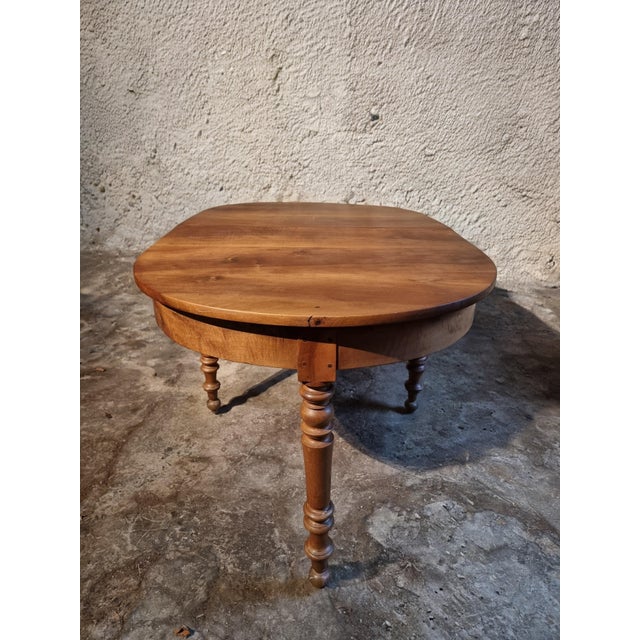 Wood Antique Folding Demi-Lune Dining Table in Walnut, 1890s For Sale - Image 7 of 18