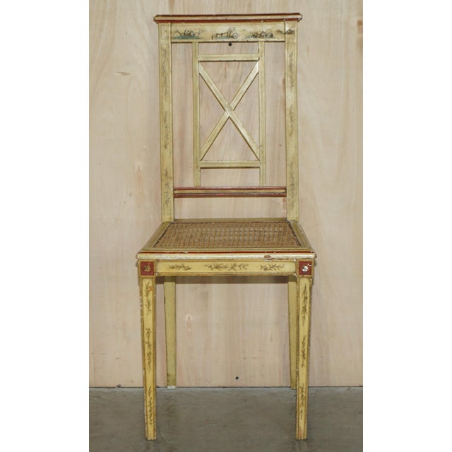 Set of Chinoiserie Bergere Side Chairs in Hand Painted & Lacquered Finish, 1900 For Sale - Image 17 of 18