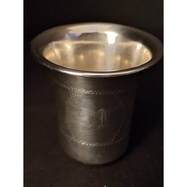 Vintage Sterling Silver Kiddush Beaker Cup Star of David Monogrammed For Sale - Image 14 of 18
