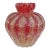 Vintage Murano Seguso Vetri d'Arte Pulegoso Red Gold Flecks Italian Art Glass Ribbed Flower Bud Vase For Sale