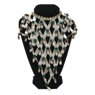 Lee Menichetti Vintage Glass and Rhinestone Necklace For Sale