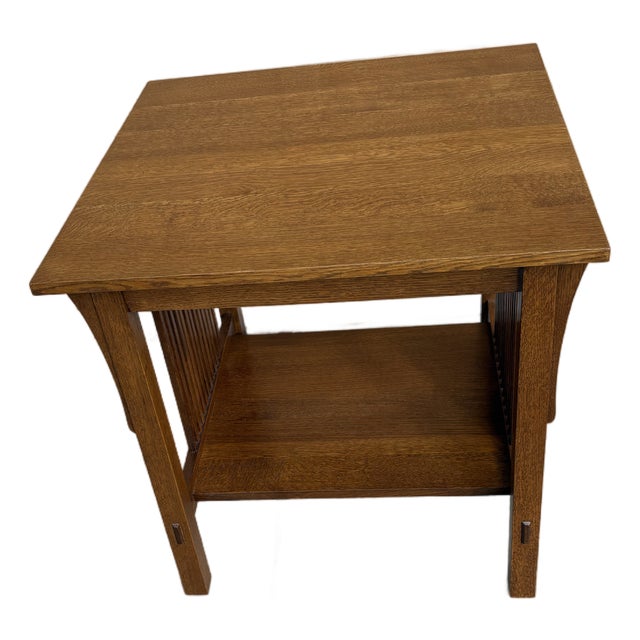 Stickley Lamp Table - Mission Spindle End Table For Sale
