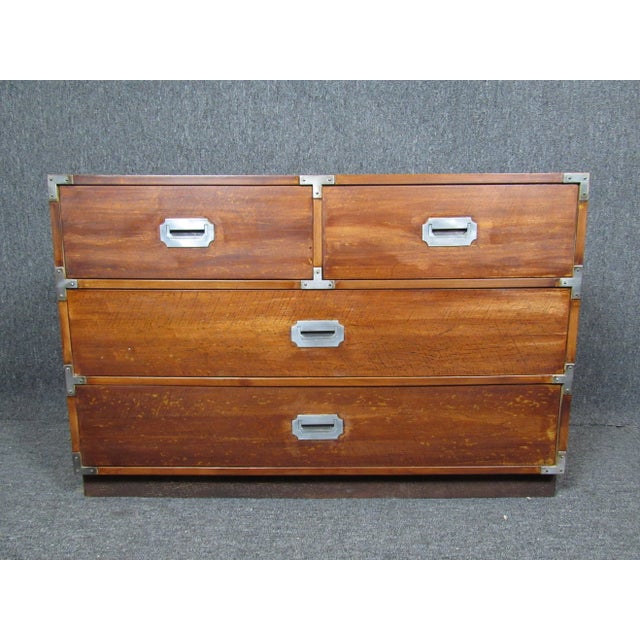This large chest of drawers by Bernhardt features a sturdy industrial design, with metal drawer pulls and accents. Please...