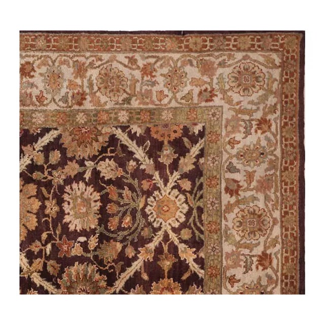 Indian Handwoven Indian Agra Area Rug 5'10"×8'8" For Sale - Image 3 of 6