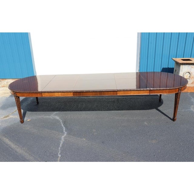 Adams Style Carved Mahogany Dining Table With Three Leaves For Sale - Image 10 of 12