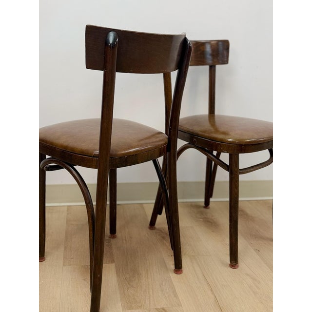 Wood Pair of Vintage Walnut Bentwood Chairs, Curved Wood Accent Seating For Sale - Image 7 of 14