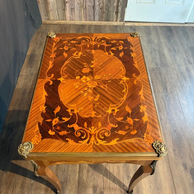 French Marquetry Belle Epoque Game Table For Sale - Image 16 of 18