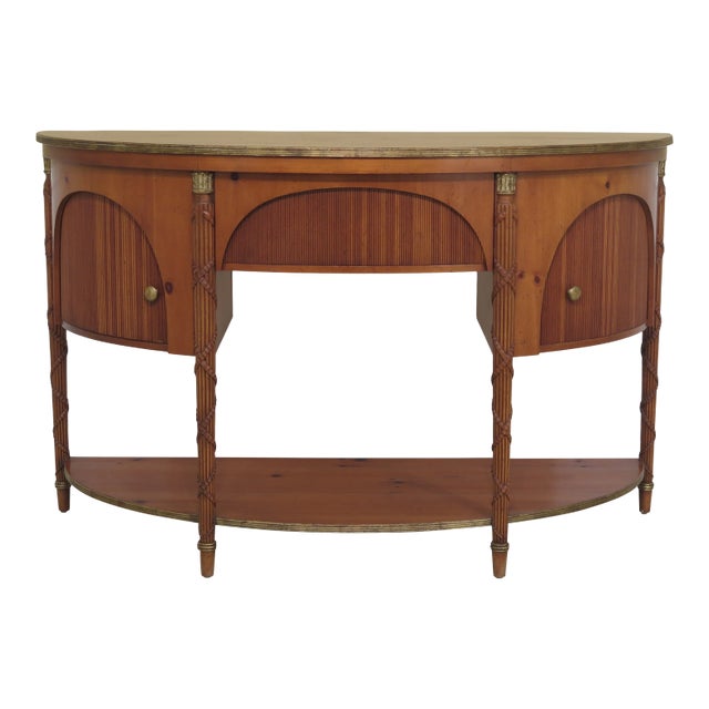 Baker Demilune Shaped Regency Style Pine Sideboard For Sale