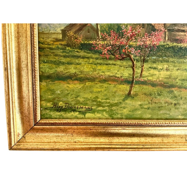 Early 20th Century Original Signed Hipp Dingemans Oil Painting Alpine Scene Landscape, Framed For Sale In New York - Image 6 of 12