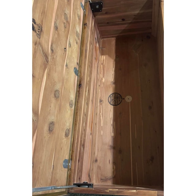 Art Deco Antique Lane Art Deco Waterfall Cedar Chest | Restored | Recalled Lock Repaired For Sale - Image 3 of 5