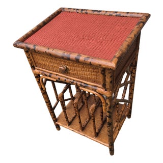 1970s Faux Bamboo/Caning Magazine Rack /Stand/ Free Standing For Sale