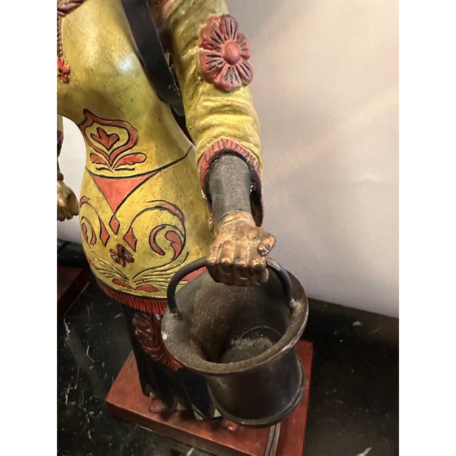 Pair of Mid 20th Century Chinoiserie Figural Table Lamps For Sale - Image 11 of 13