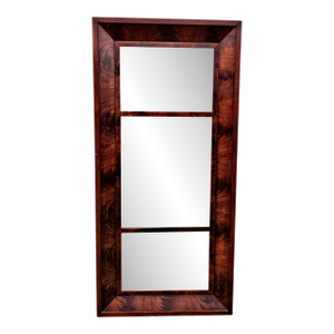 19th Century American Empire Style Mahogany Ogee Framed Triptych Wall Mirror