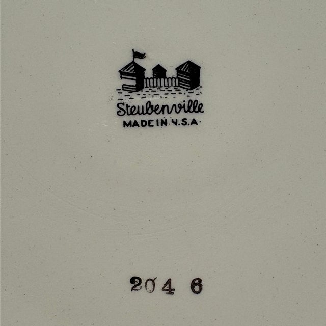 Ceramic 1940s American Steubenville Pottery Co. #2046 Yellow Dinner Plates - Set of 8 For Sale - Image 7 of 7