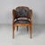 Italian Art Nouveau style chair in wood and gray patterned fabric, 1930s Chair with seat, backrest and armrests, padded...