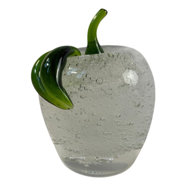 1970's Vintage Murano Glass Style Apple Paperweight For Sale