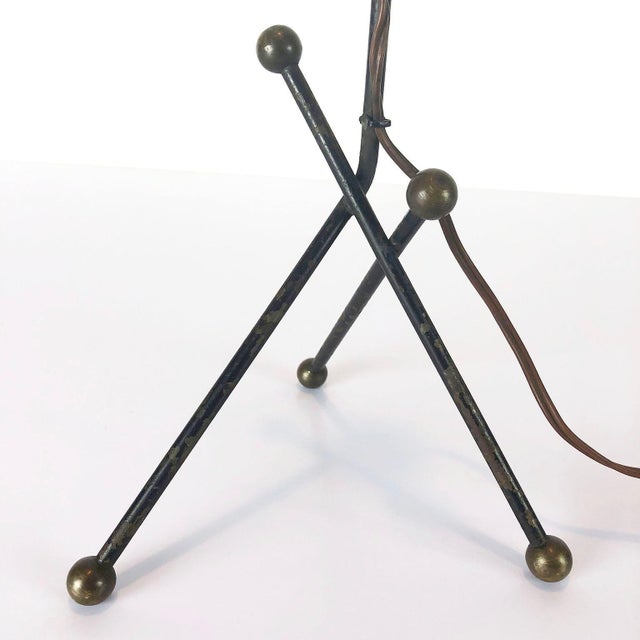 Arturo Pani Small Iron and Brass Lamp Attributed to Arturo Pani For Sale - Image 4 of 14