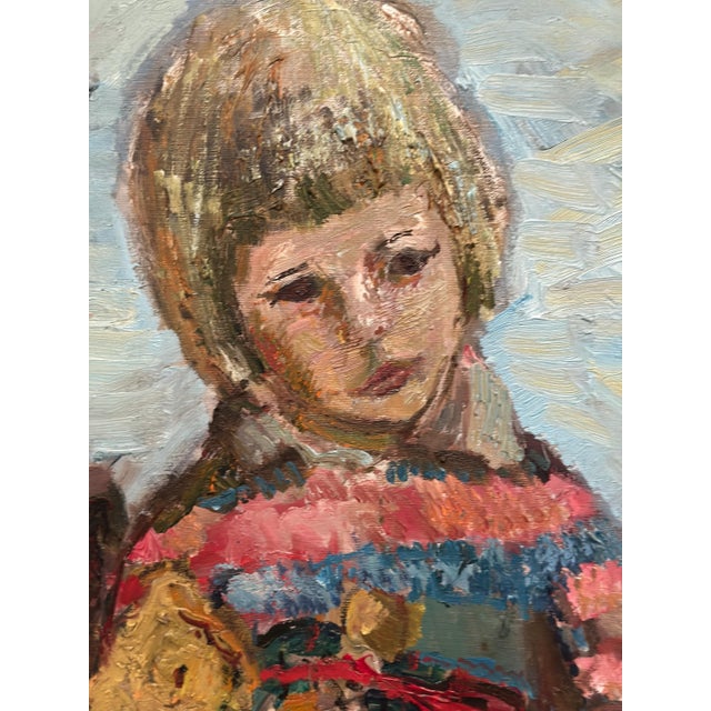 Bertil Wahlberg, Portrait of a Child, 1950s, Oil on Canvas, Framed For Sale - Image 7 of 18