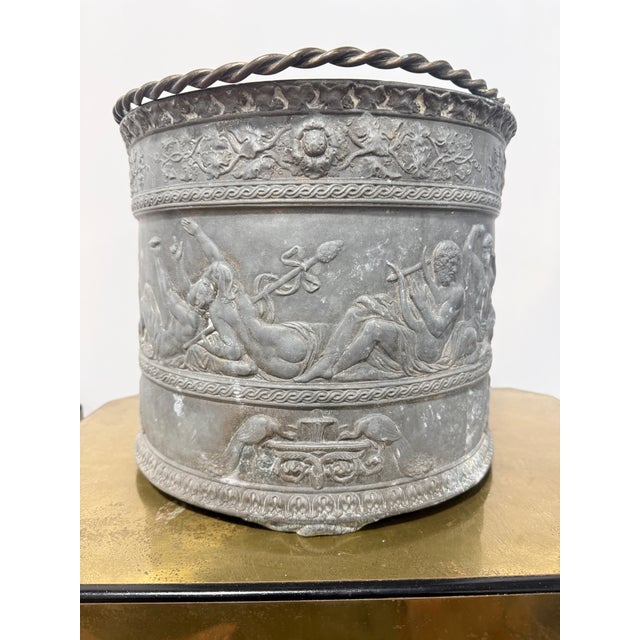 Georgian or French Neoclassical Cast Lead Bacchanal Cachepot, 19th Century For Sale - Image 11 of 13