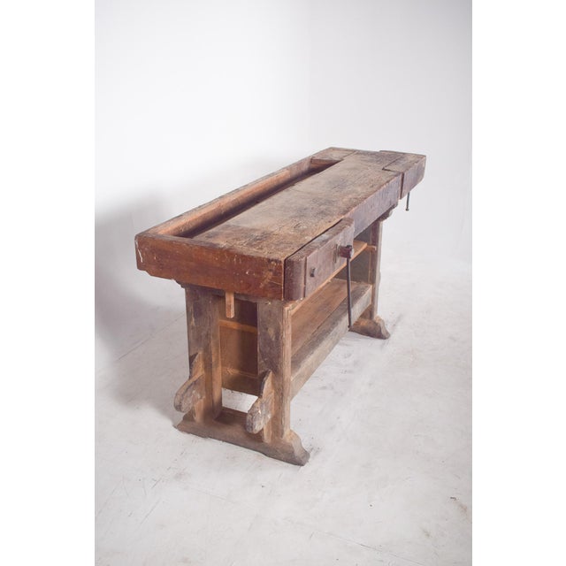 Portuguese Woodworkers Workbench, 1950s For Sale - Image 6 of 9