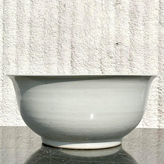 Vintage Monumental Glazed Ceramic Centerpiece Bowl For Sale - Image 11 of 13