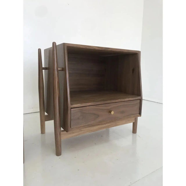 Made to Order Sculptural Nighstands in Walnut- Pair For Sale - Image 9 of 10