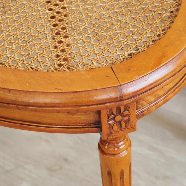 Louis XVI Chairs in Cherry Wood with Cane Webbing and Balloon Backrests, Set of 4 For Sale - Image 6 of 15