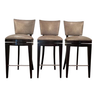 Modern Transitional Berman Rosetti Bar Stools - Set of 3 For Sale