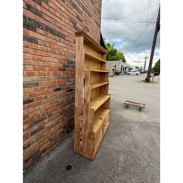Wood 19th Century English Pine Water Fall Bookcase For Sale - Image 7 of 9