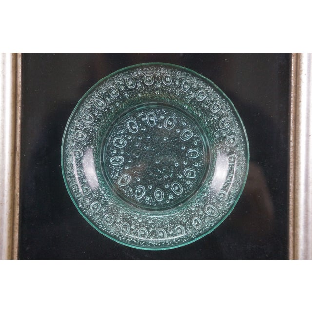 Late 19th Century Antique Uranium Depression Glass Fluorescent Snakeskin & Dot Shadowbox Plate For Sale - Image 5 of 8
